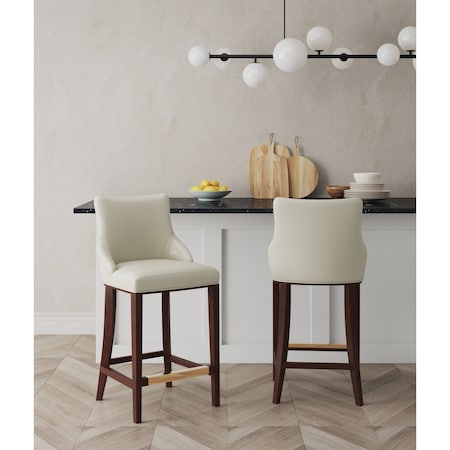 Manhattan Comfort Shubert Barstool in Ivory - Set of 2 2-BS019-IV